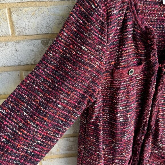 J. Jill Burgundy Multi Tweed Long Sleeve Sweater Women's Size M. - Picture 8 of 9